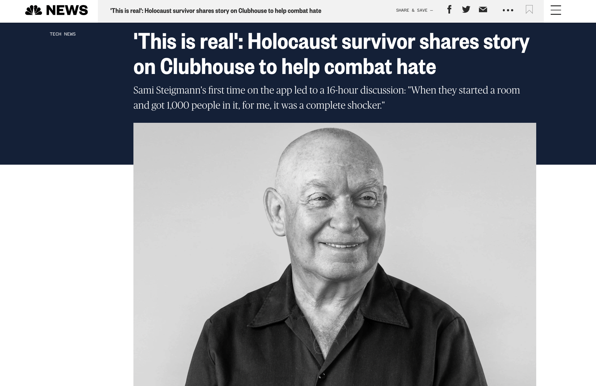 'This is real': Holocaust survivor shares story on Clubhouse to help combat hate