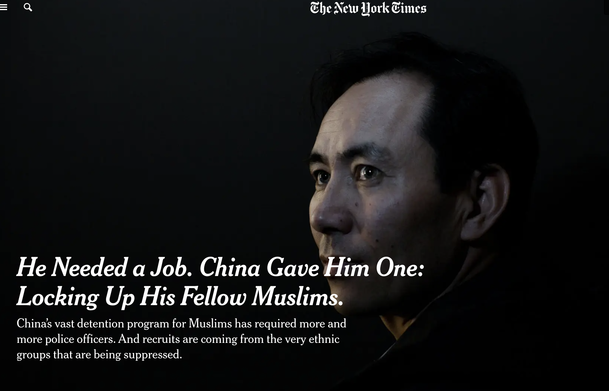 He Needed a Job. China Gave Him One: Locking Up His Fellow Muslims.