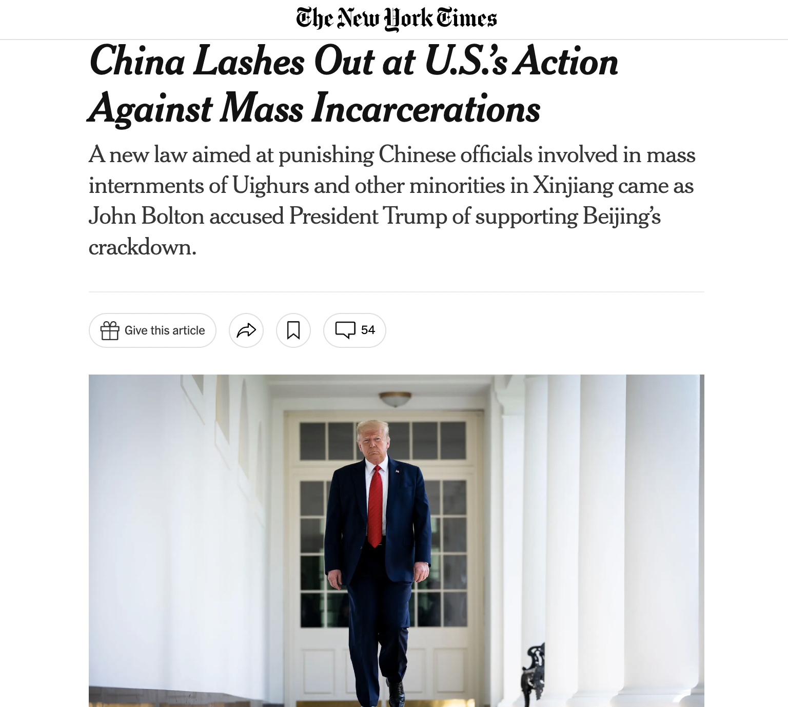 China Lashes Out at U.S.’s Action Against Mass Incarcerations